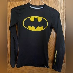 Black under armour Batman long sleeve athletic shirt youth small